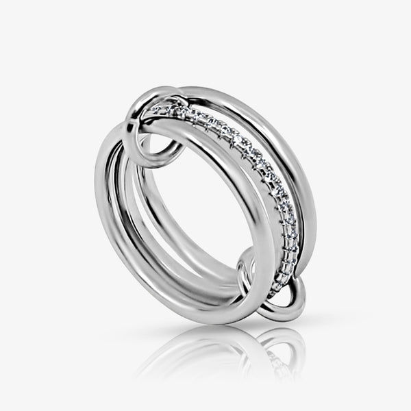Stacked Linked Crystal Band Ring - EVRYJEWELS