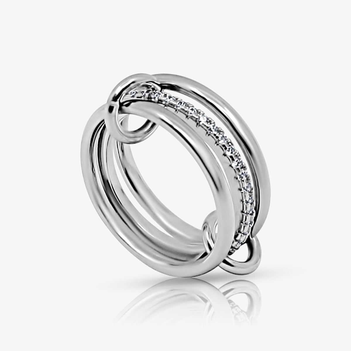 Stacked Linked Crystal Band Ring - EVRYJEWELS
