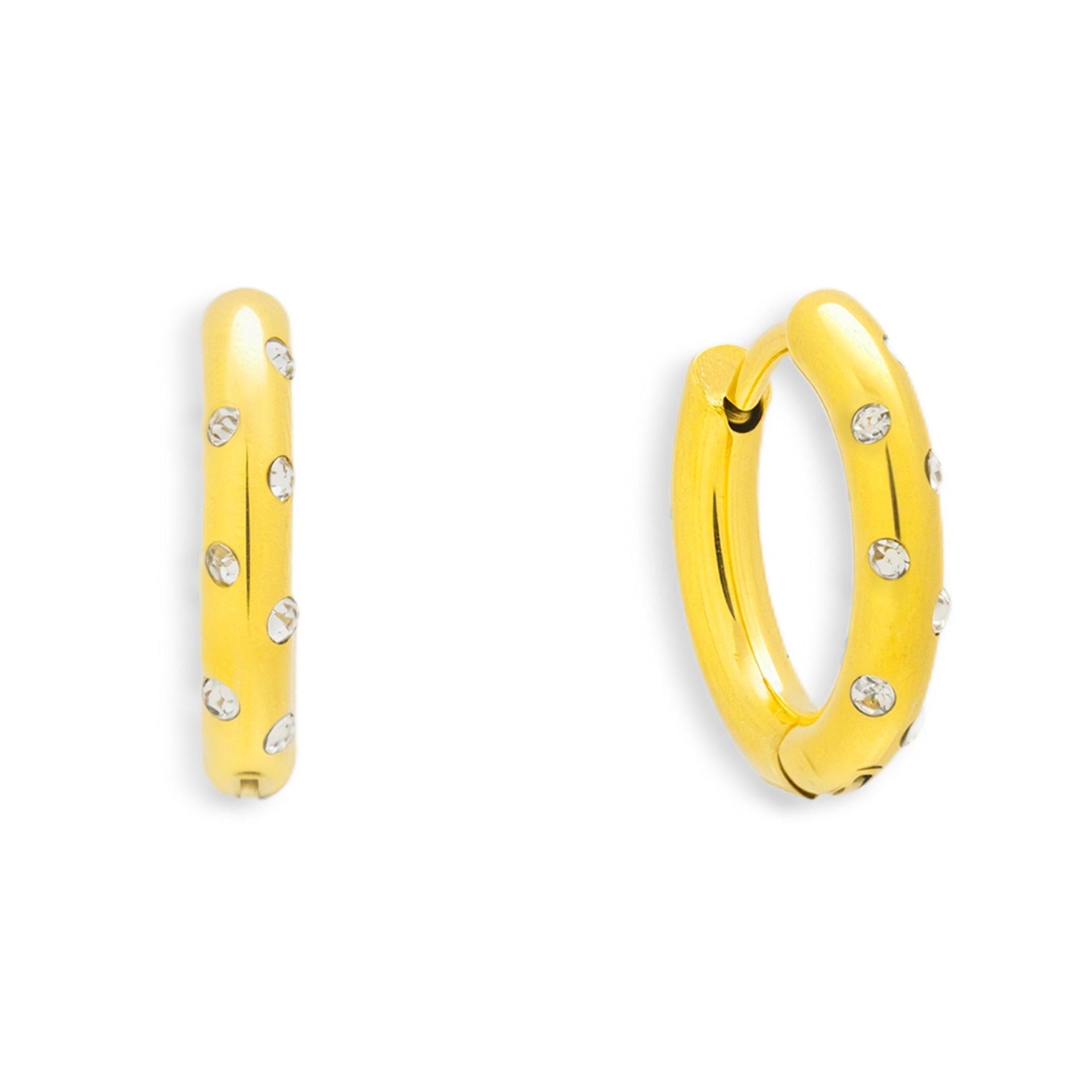 Crystal Dot Hoop Earrings - EVRYJEWELS