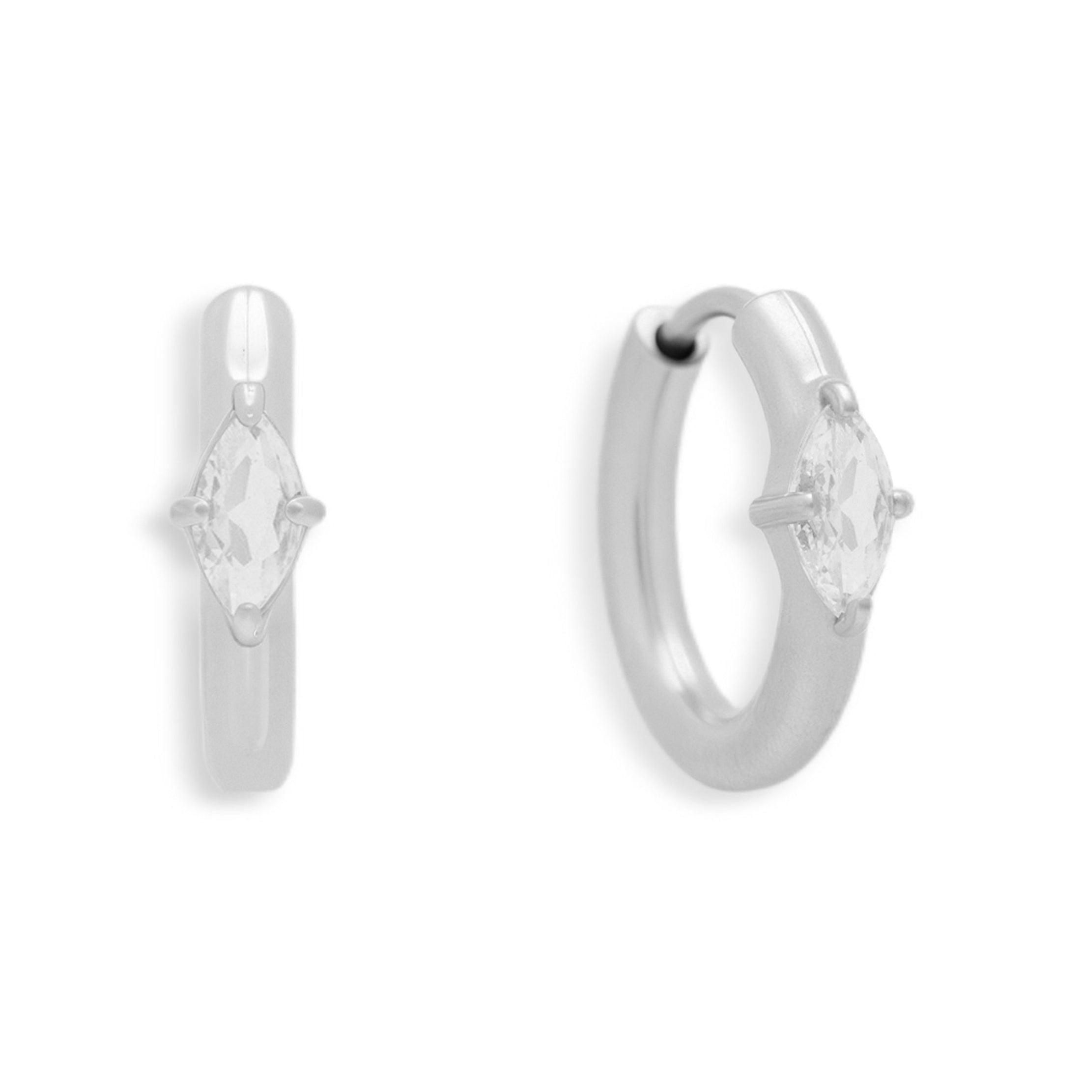 Marquise Crystal Huggie Hoop Earrings - EVRYJEWELS