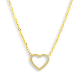 Crystal Heart Outline Necklace - EVRYJEWELS