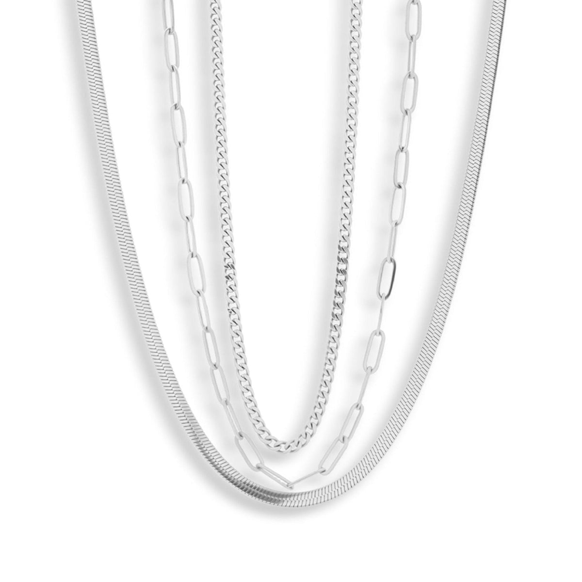 Triple Layer Chain Necklace Set - EVRYJEWELS