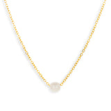 Single Pearl Drop Necklace - EVRYJEWELS