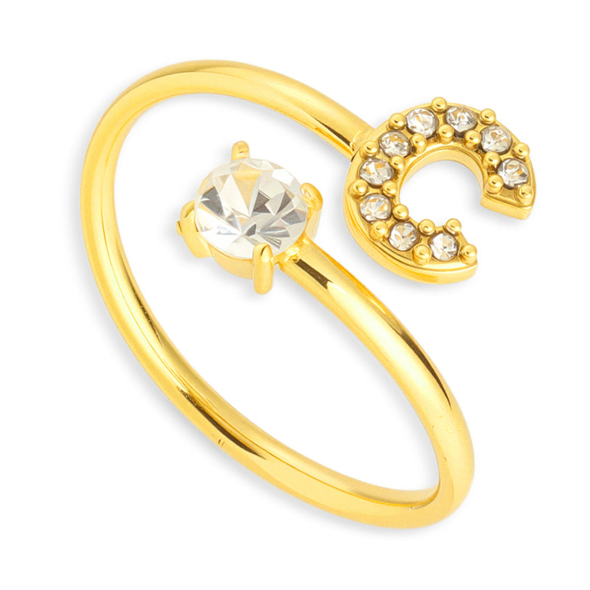 Sparkle Initial Wrap Ring - EVRYJEWELS