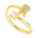 Sparkle Initial Wrap Ring - EVRYJEWELS