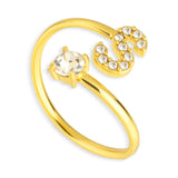 Sparkle Initial Wrap Ring - EVRYJEWELS