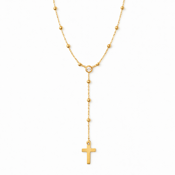 Alessia Lariat Cross Necklace