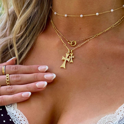 Double Cross Me Necklace - EVRYJEWELS