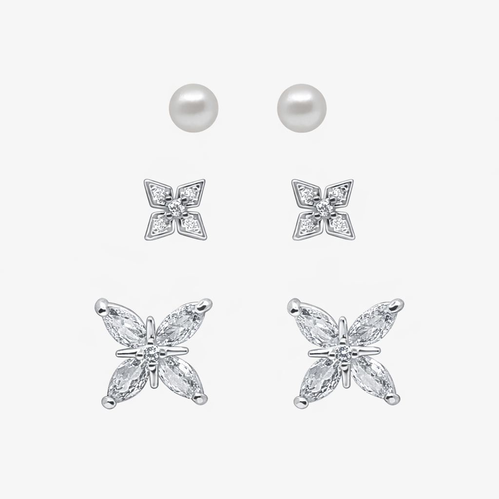 Petite Bloom Stud Earrings Pack - EVRYJEWELS