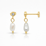 Pearl Glow Drop Flat Back Earrings