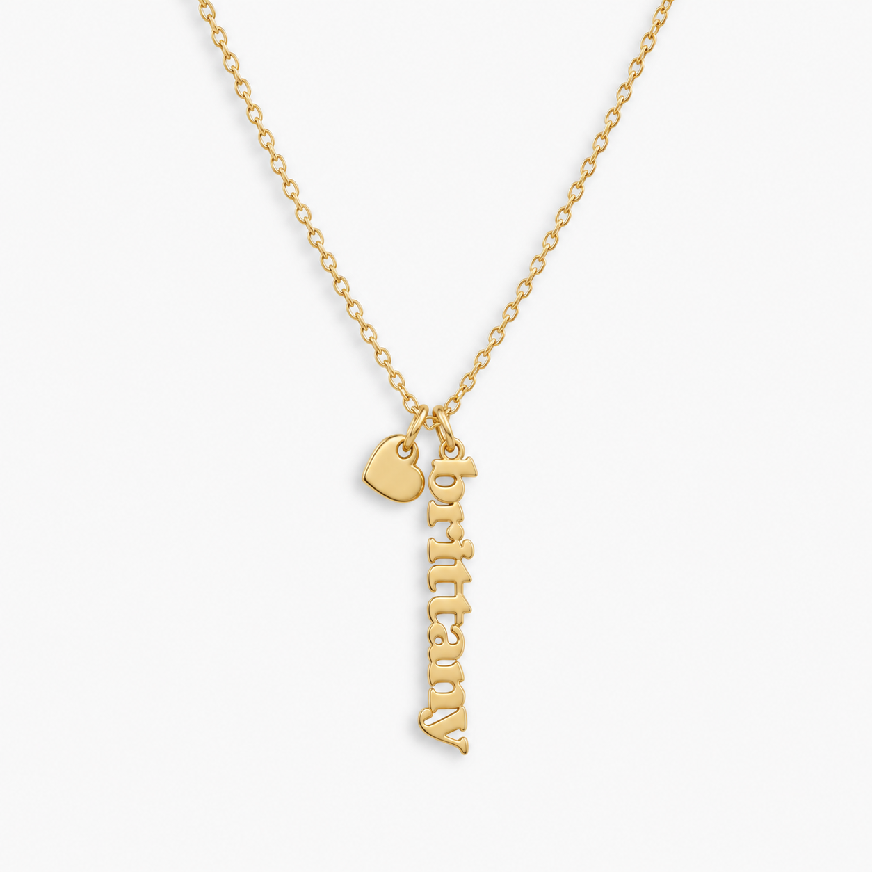 Custom/Personalized Mini Vertical Charm Nameplate Necklace - EVRYJEWELS