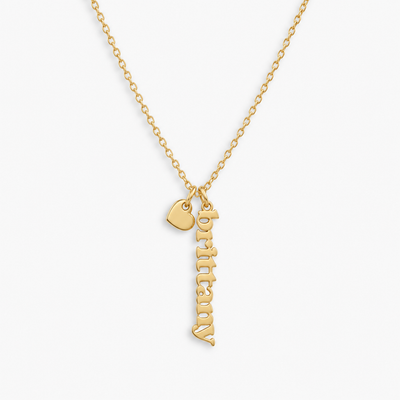 Mini collier porte-nom à breloques verticales sur mesure/personnalisé