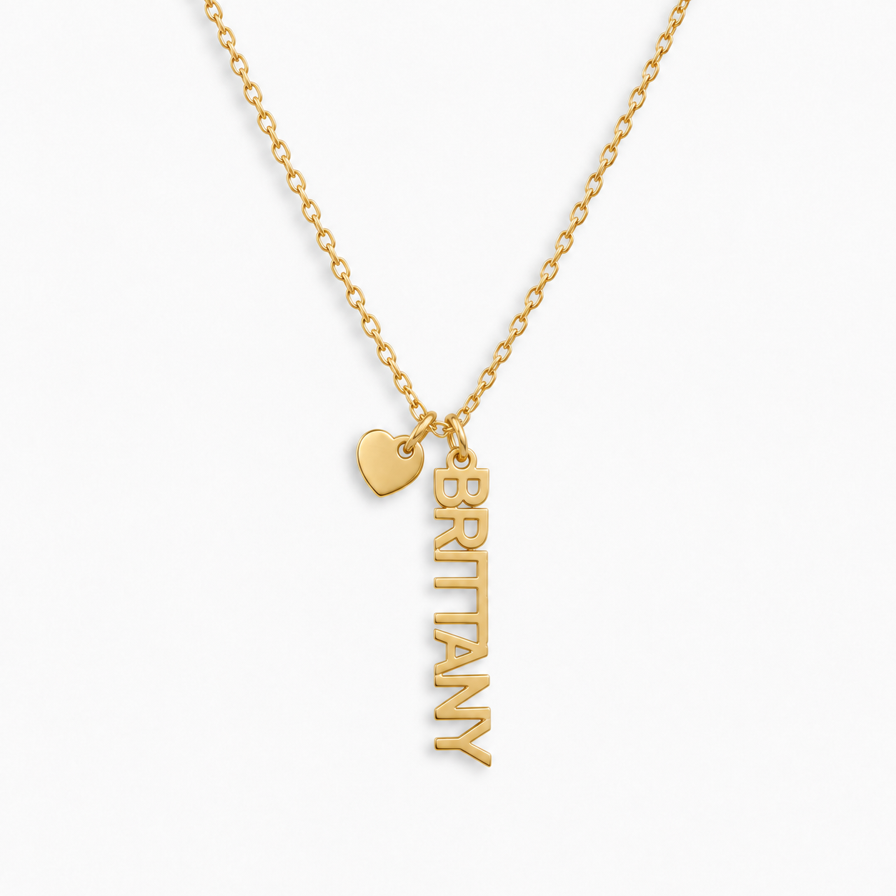 Custom/Personalized Mini Vertical Charm Nameplate Necklace - EVRYJEWELS