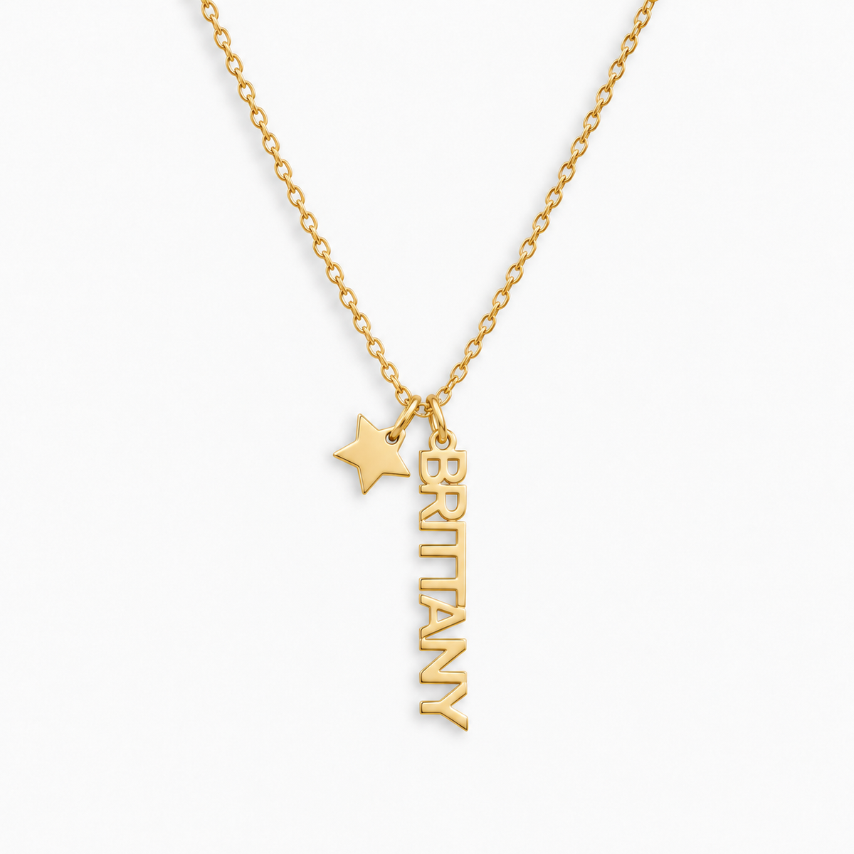 Custom/Personalized Mini Vertical Charm Nameplate Necklace - EVRYJEWELS