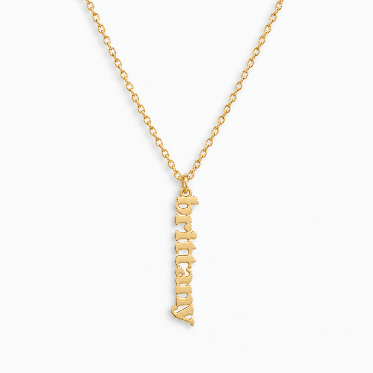 Custom/Personalized Mini Vertical Charm Nameplate Necklace - EVRYJEWELS