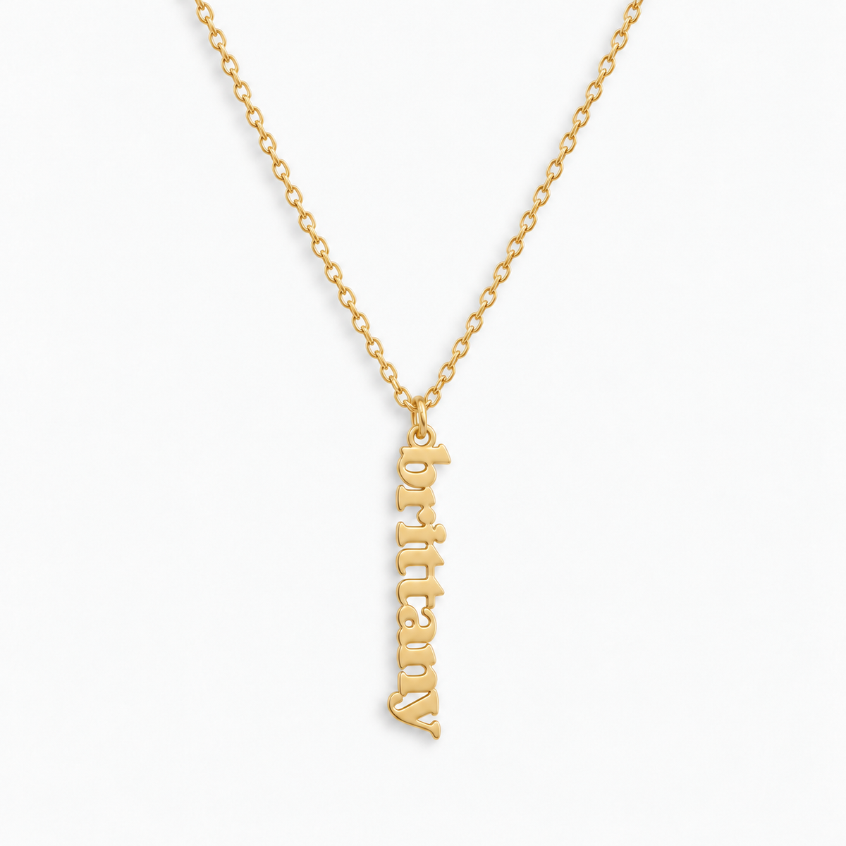 Custom/Personalized Mini Vertical Charm Nameplate Necklace - EVRYJEWELS
