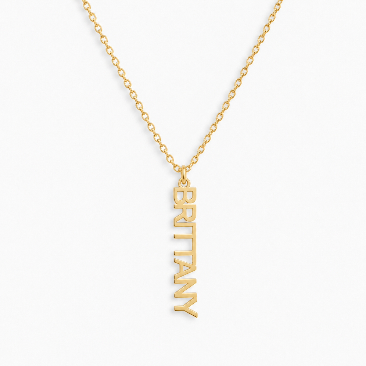 Custom/Personalized Mini Vertical Charm Nameplate Necklace - EVRYJEWELS