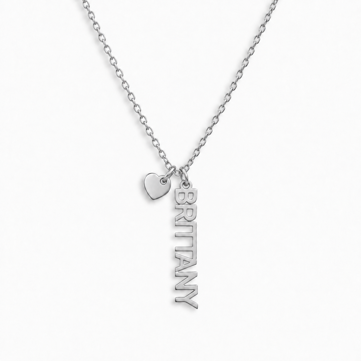 Custom/Personalized Mini Vertical Charm Nameplate Necklace - EVRYJEWELS
