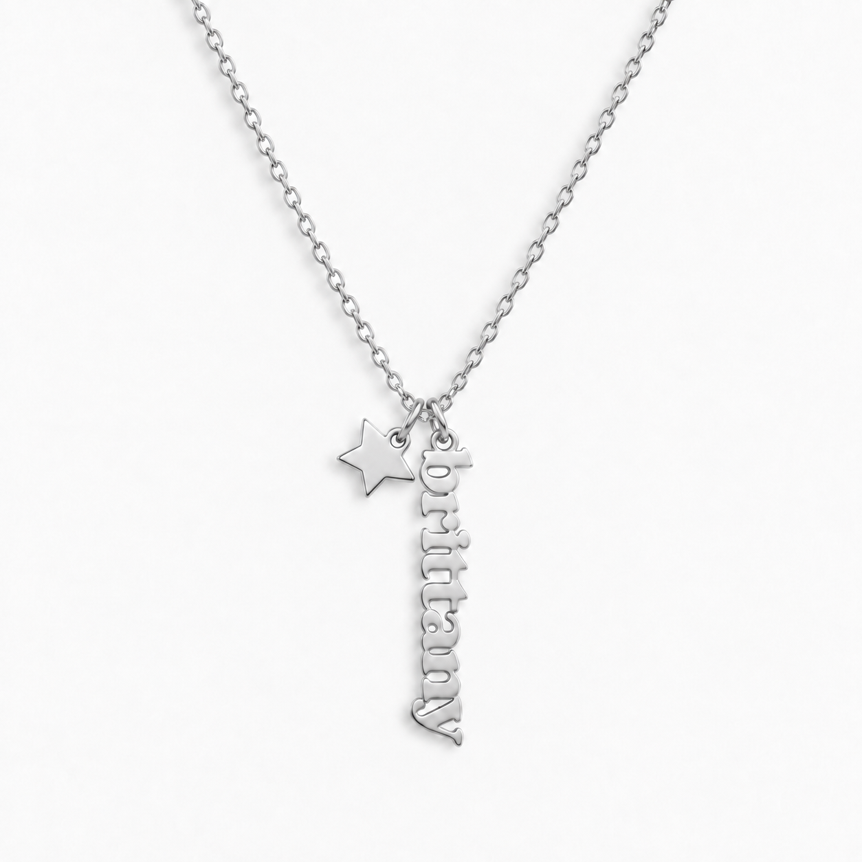 Custom/Personalized Mini Vertical Charm Nameplate Necklace - EVRYJEWELS