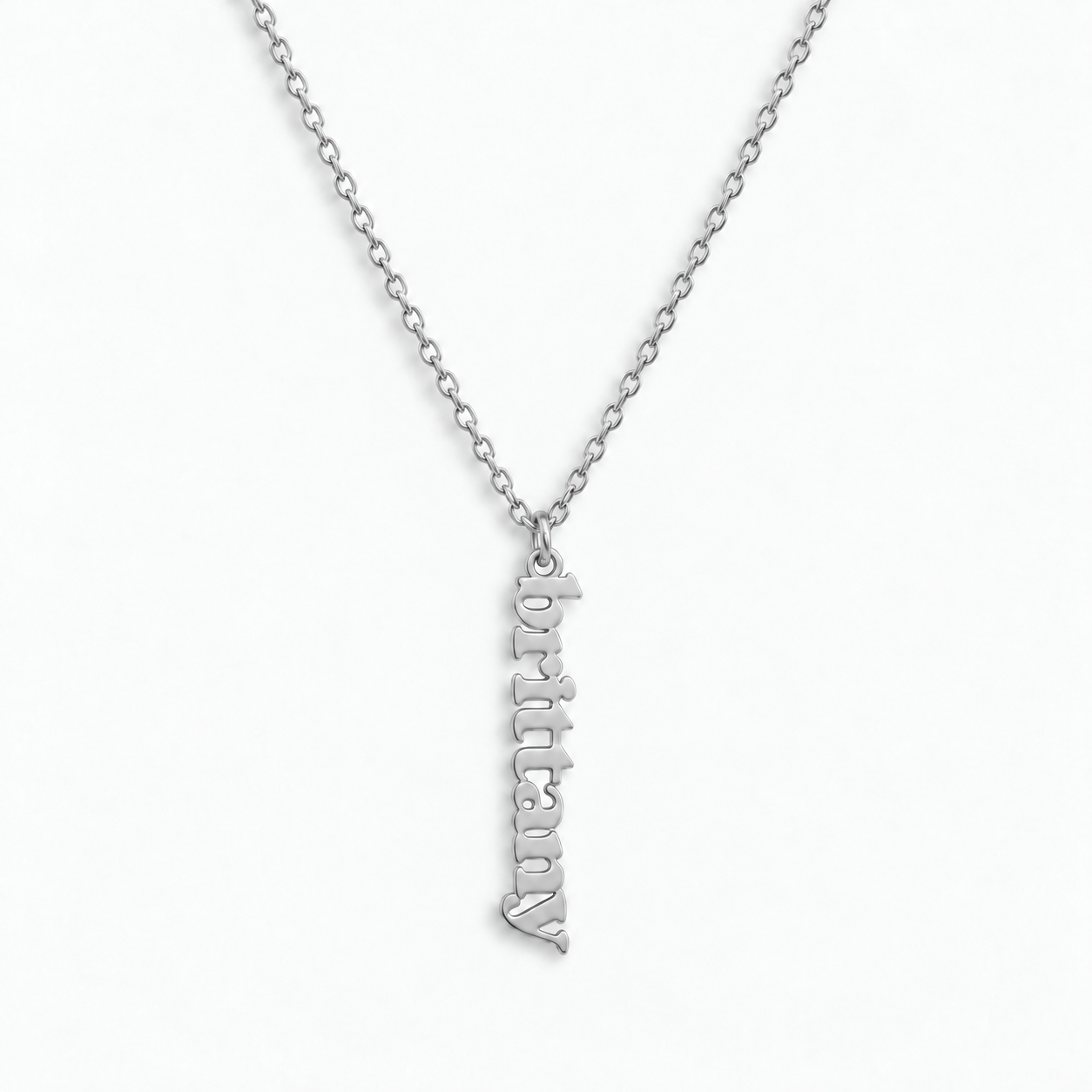 Custom/Personalized Mini Vertical Charm Nameplate Necklace - EVRYJEWELS