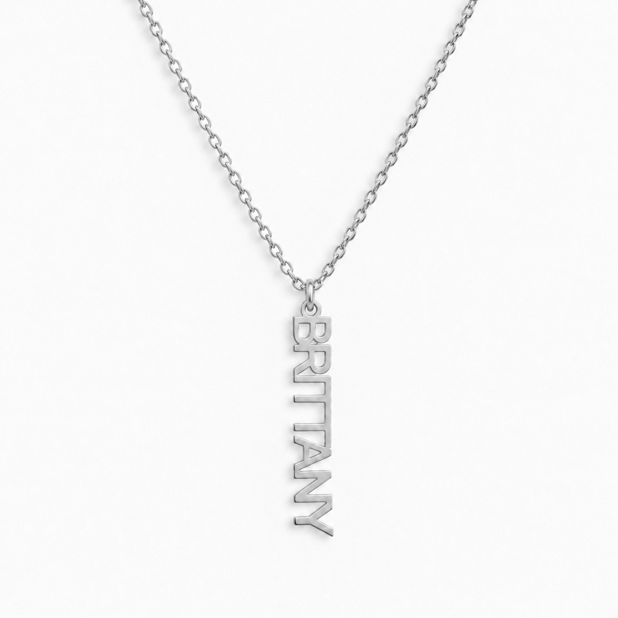 Custom/Personalized Mini Vertical Charm Nameplate Necklace - EVRYJEWELS