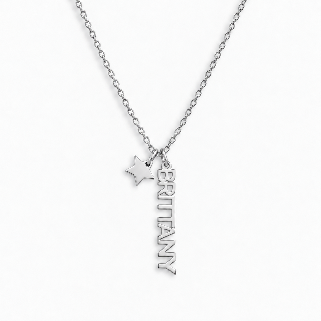 Custom/Personalized Mini Vertical Charm Nameplate Necklace - EVRYJEWELS