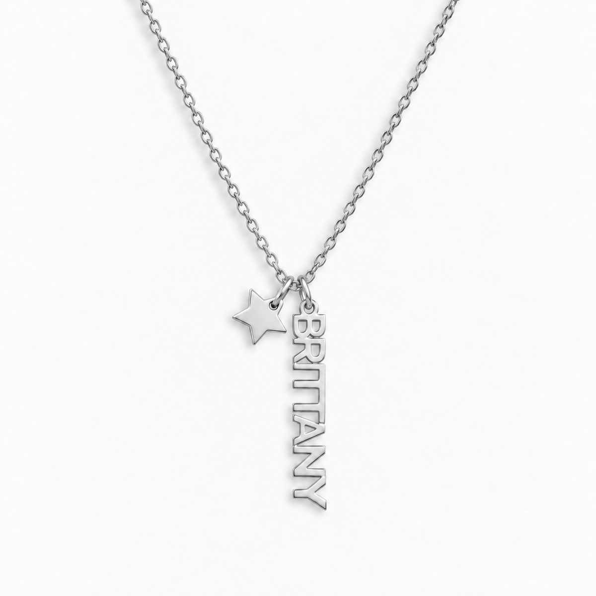 Custom/Personalized Mini Vertical Charm Nameplate Necklace - EVRYJEWELS