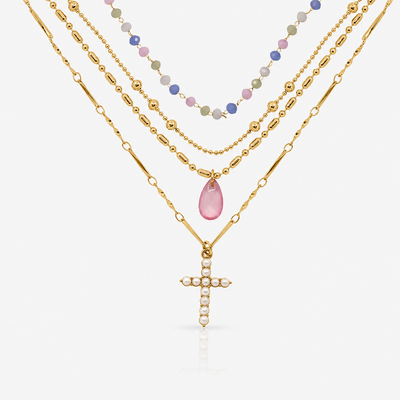 Beaded Blessing 4 Piece Necklace Set