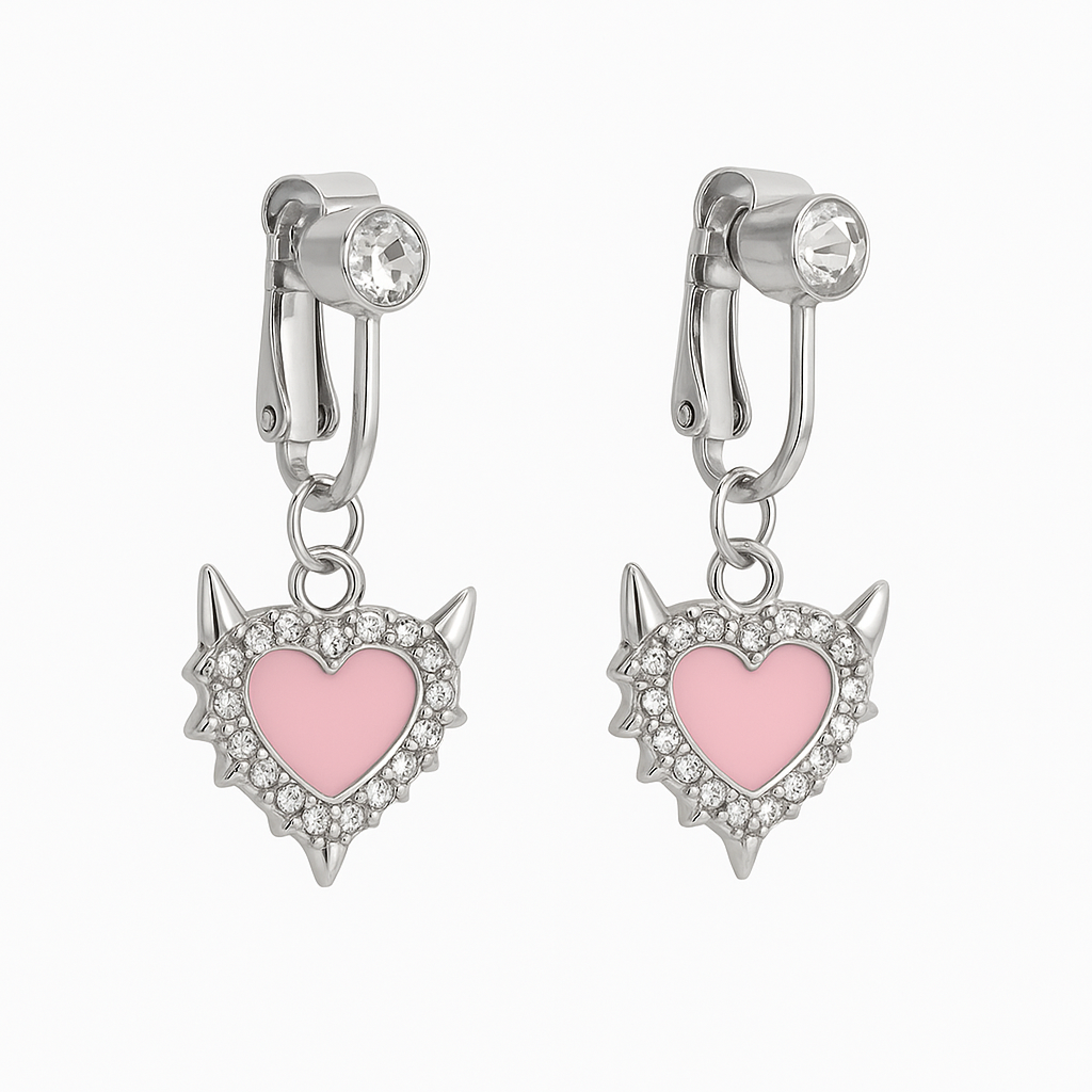 Angel Heart Clip-On Earrings