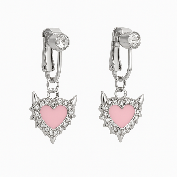Angel Heart Clip-On Earrings