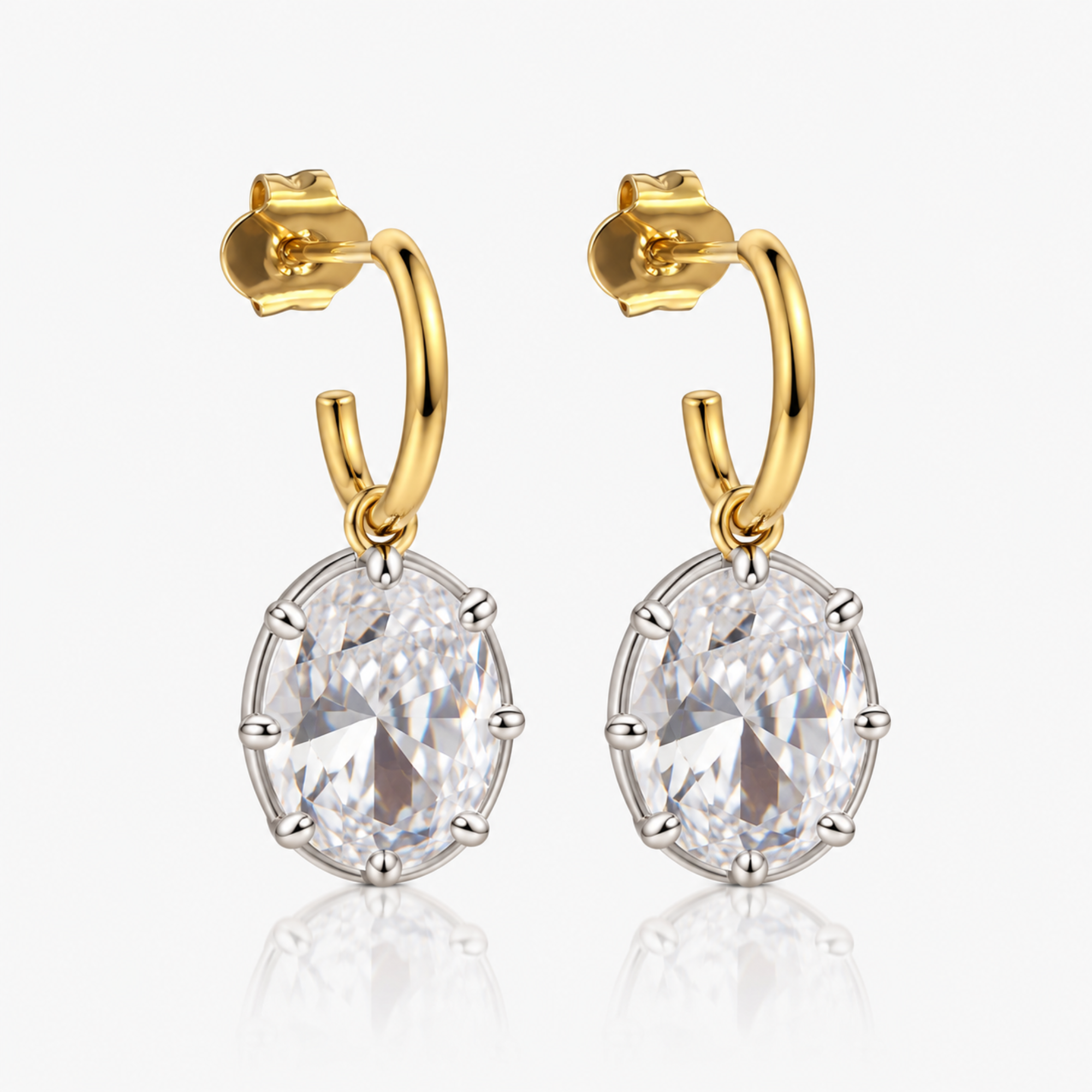 Boucles d’oreilles pendantes Showgirl Oval Cut