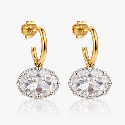 Showgirl Oval Cut Drop Earrings - EVRYJEWELS