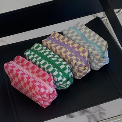 Checkered Toiletry Bag - EVRYJEWELS