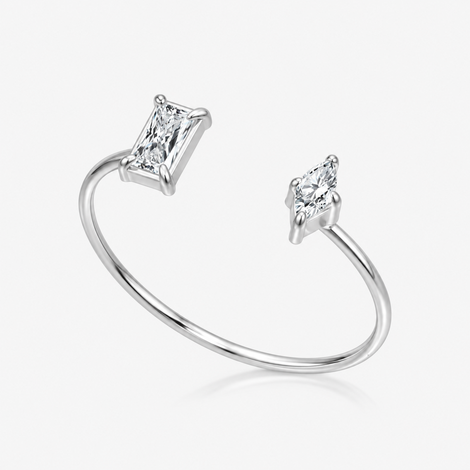 Frosted Duet Ring - EVRYJEWELS