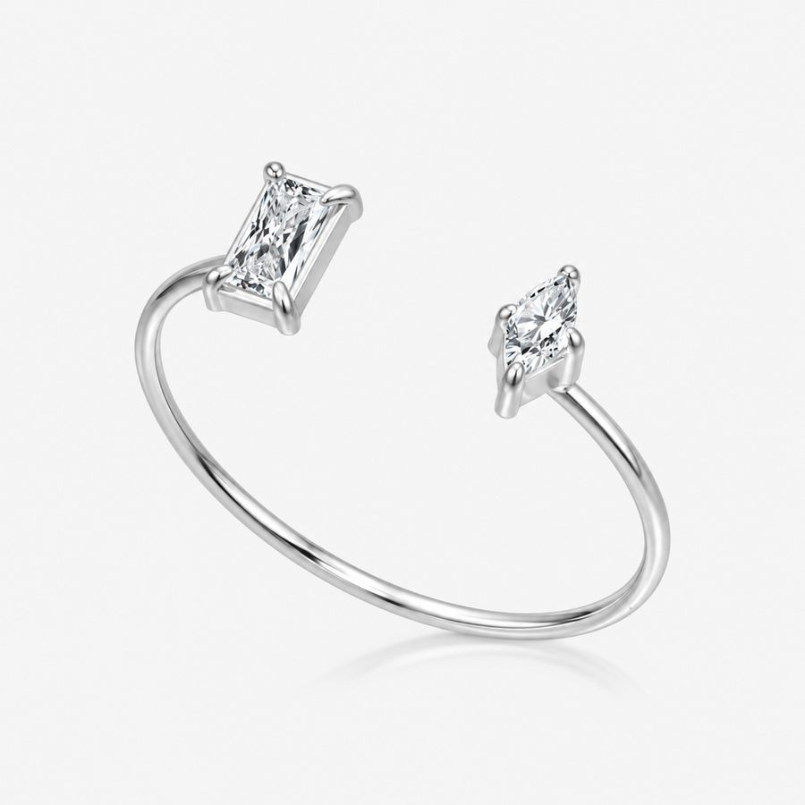 Frosted Duet Ring - EVRYJEWELS