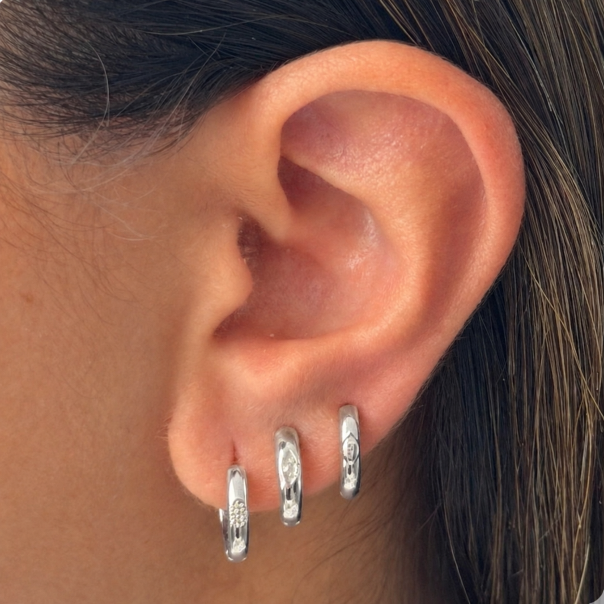 Sweet Edge Hoop 3-Piece Earrings Set - EVRYJEWELS