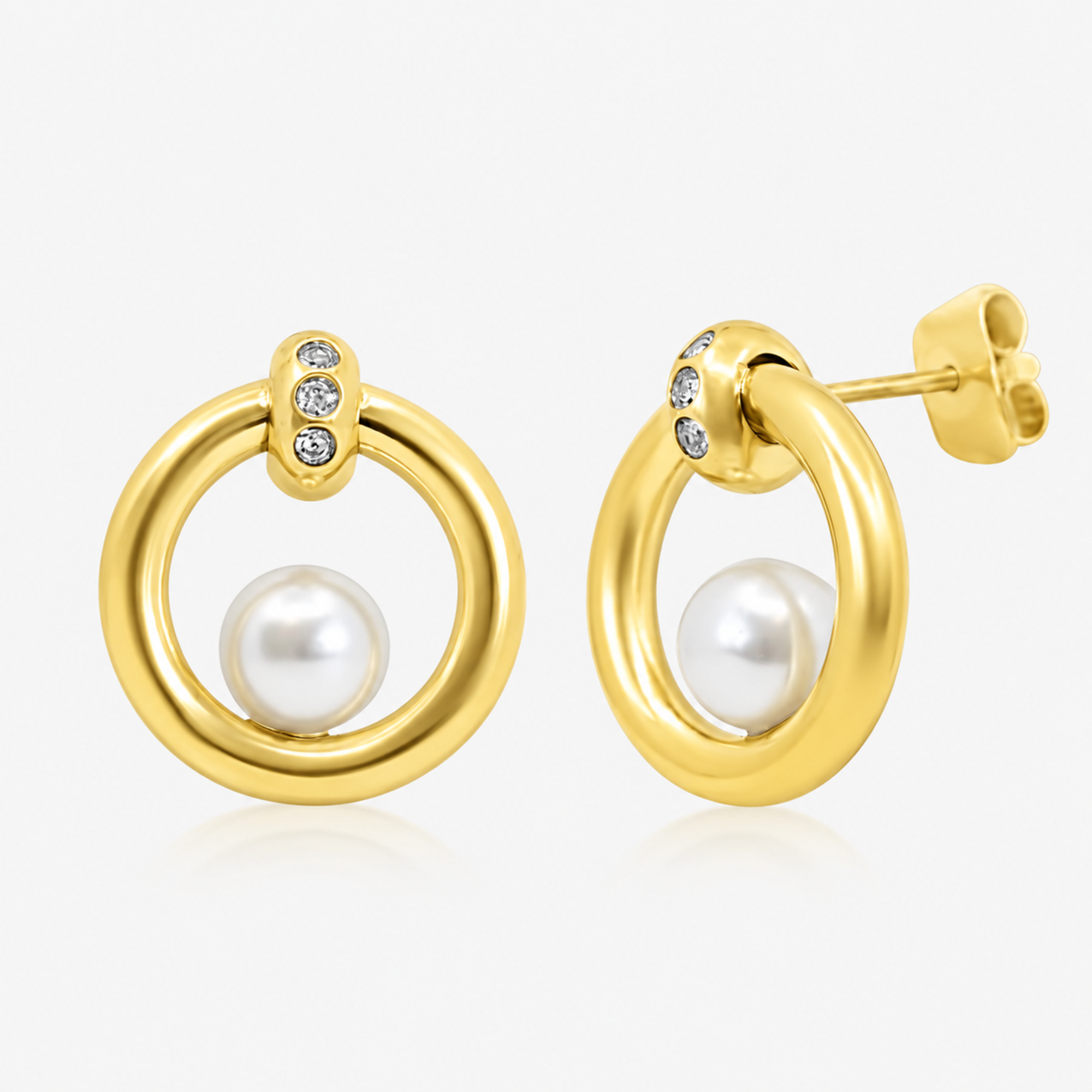 Halo Pearl Earrings - EVRYJEWELS