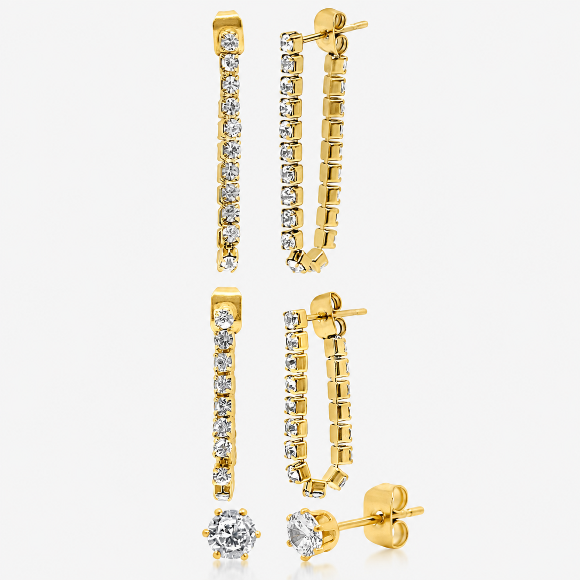 Drop the Link 3 Piece Earring Set - EVRYJEWELS