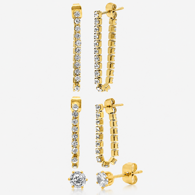 Drop the Link 3 Piece Earring Set - EVRYJEWELS