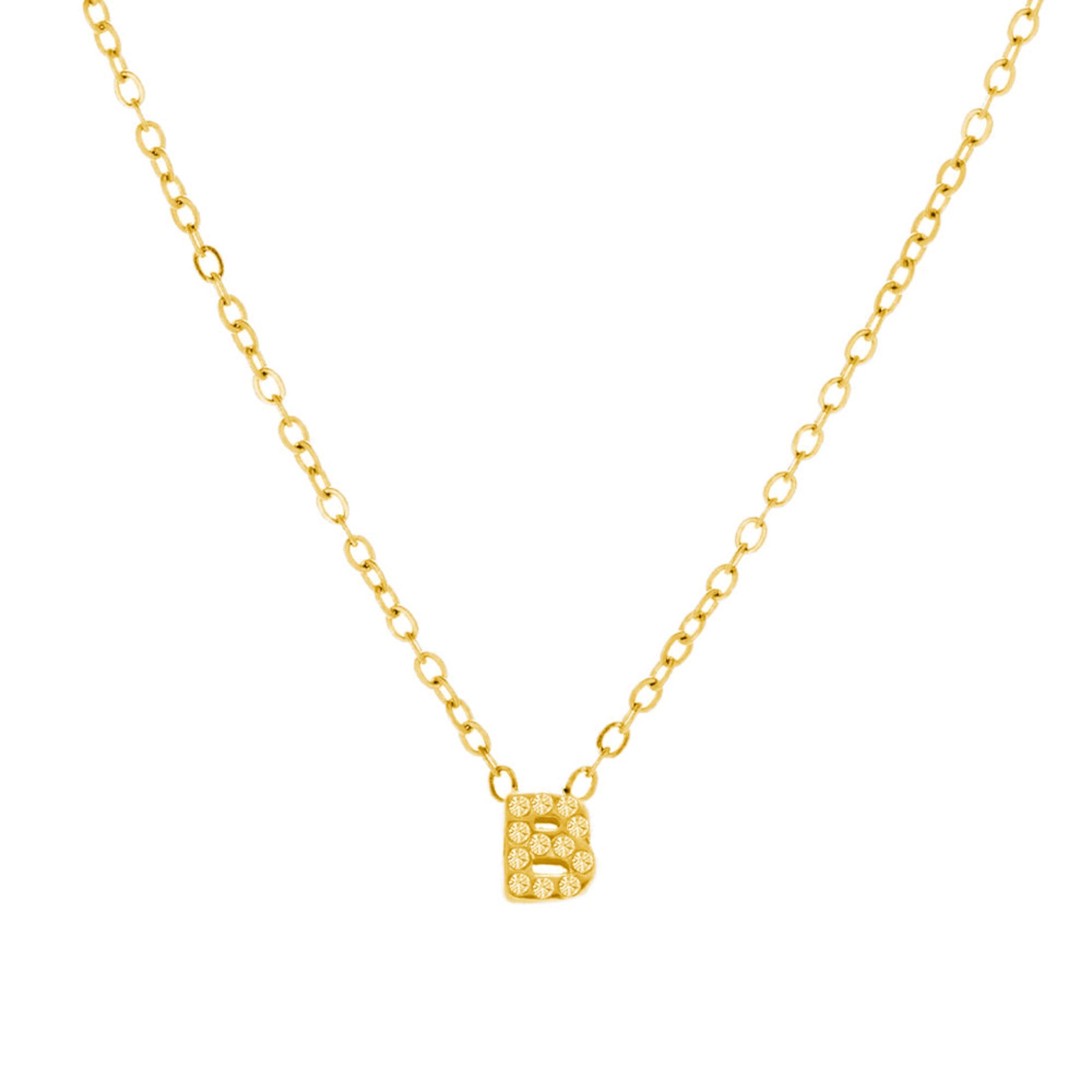 Crystal B Initial Necklace - EVRYJEWELS