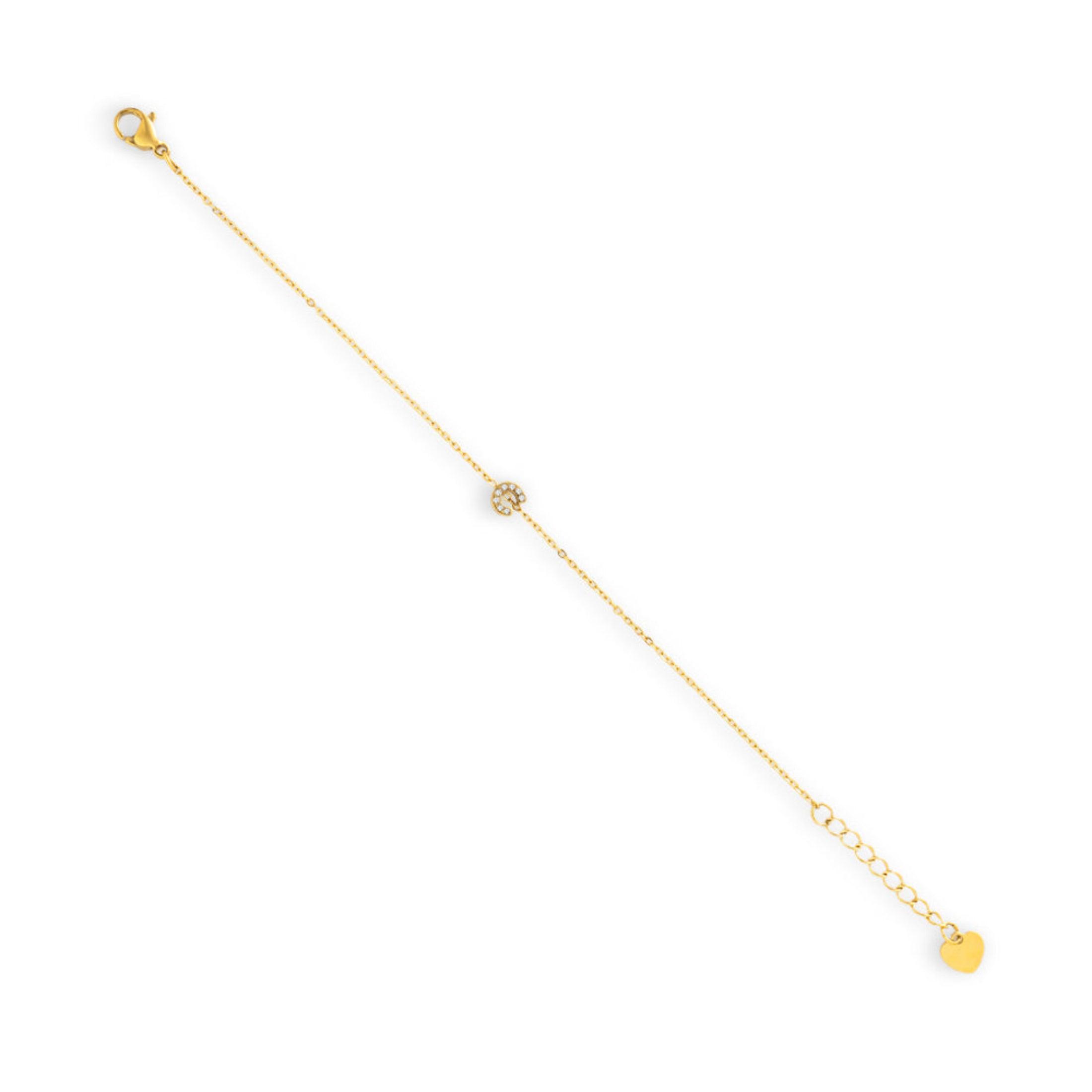 Crystal C Initial Bracelet - EVRYJEWELS