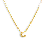 Crystal C Initial Charm Necklace - EVRYJEWELS