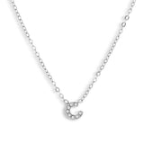Crystal C Initial Charm Necklace - EVRYJEWELS