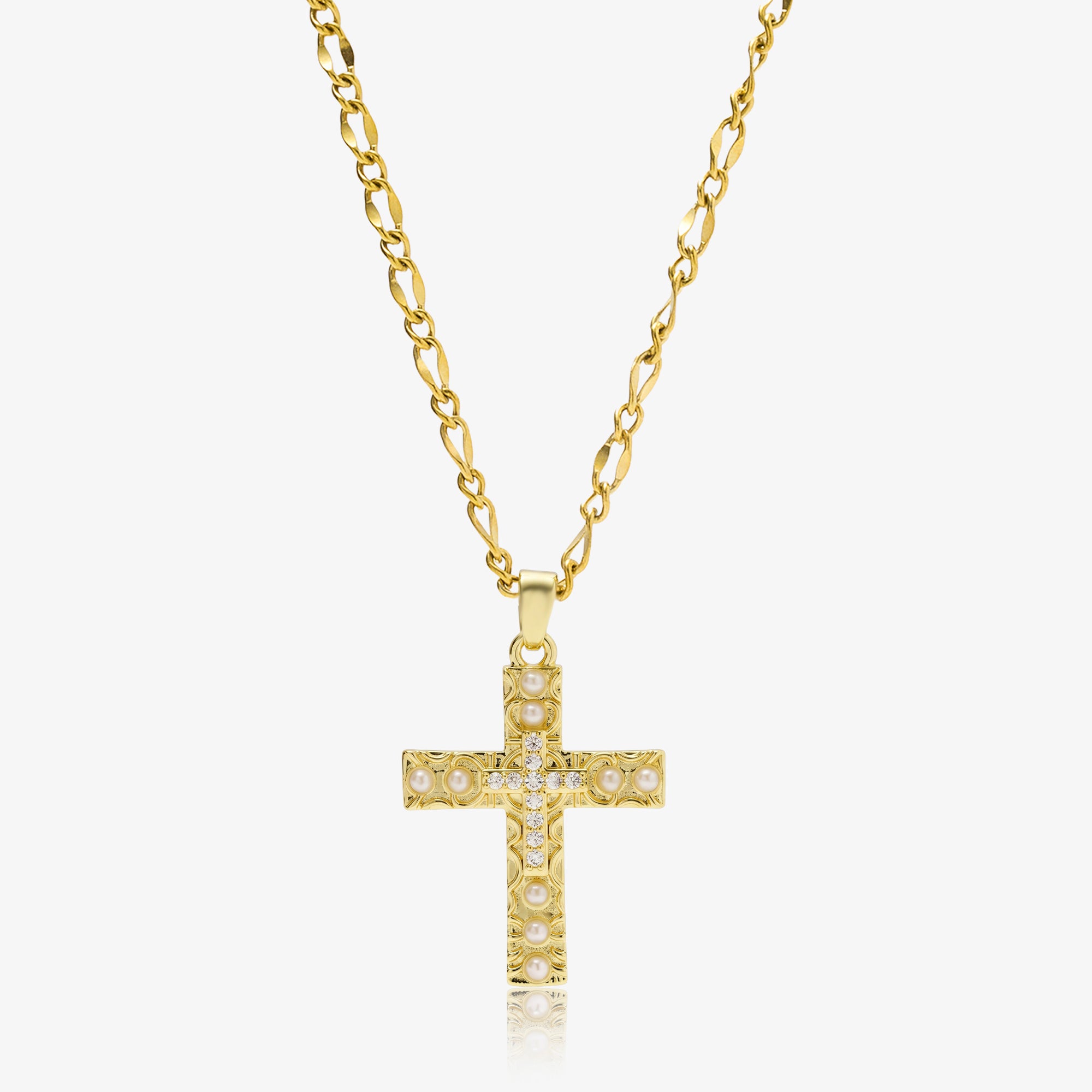 Sweet Pearl Cross Necklace - EVRYJEWELS