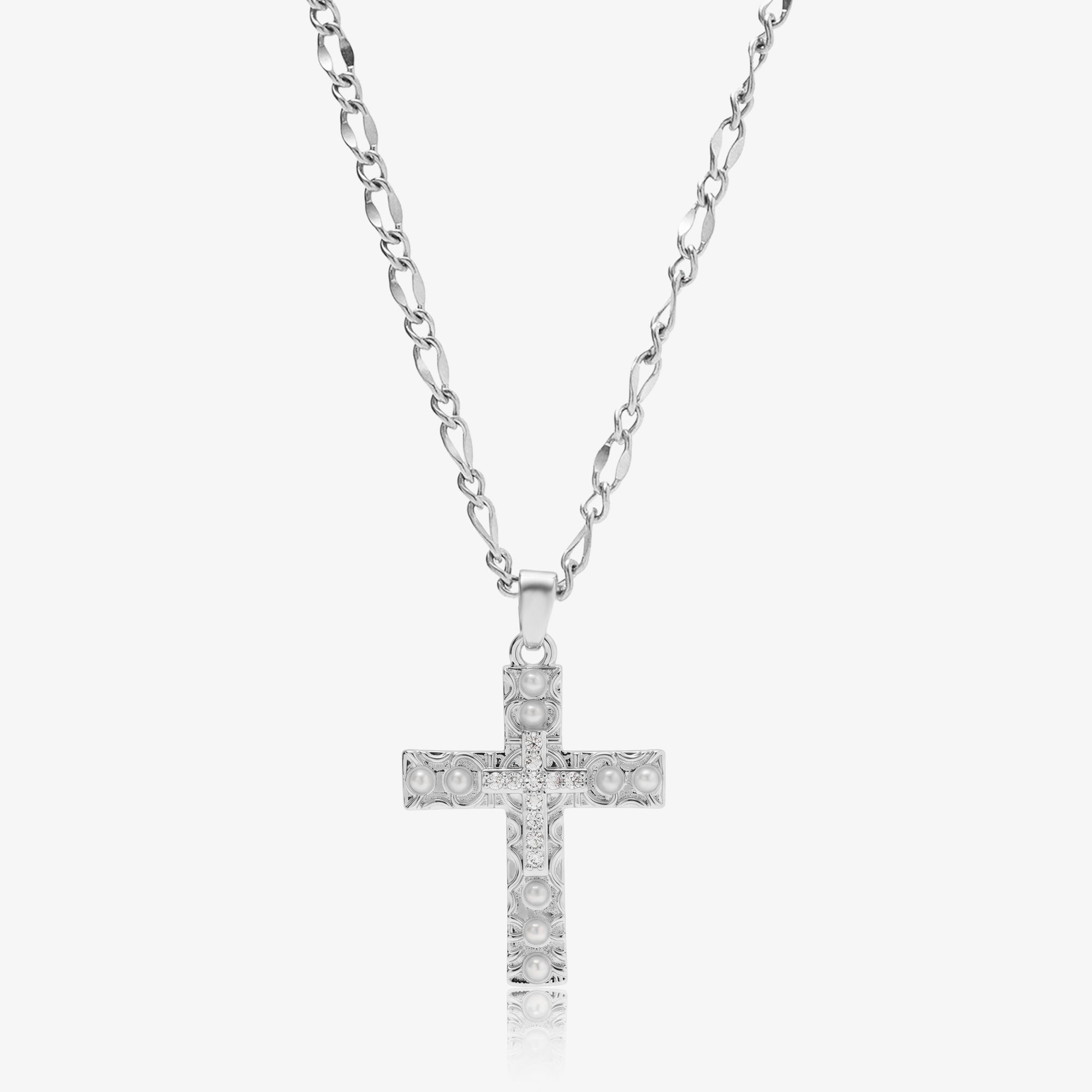 Sweet Pearl Cross Necklace - EVRYJEWELS