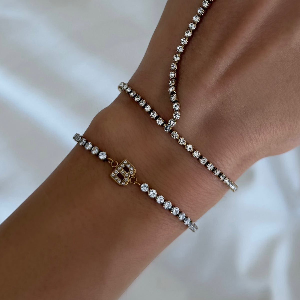 Icy Initial Tennis Bracelet