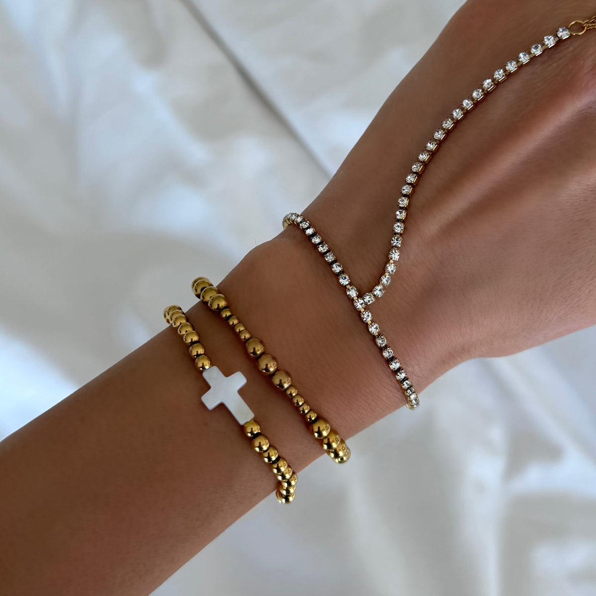 Little Blessings Cross Beaded Bracelet