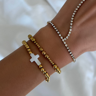 Little Blessings Cross Beaded Bracelet - EVRYJEWELS