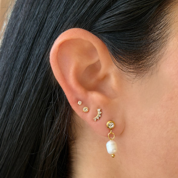 Pearl Glow Drop Flat Back Earrings