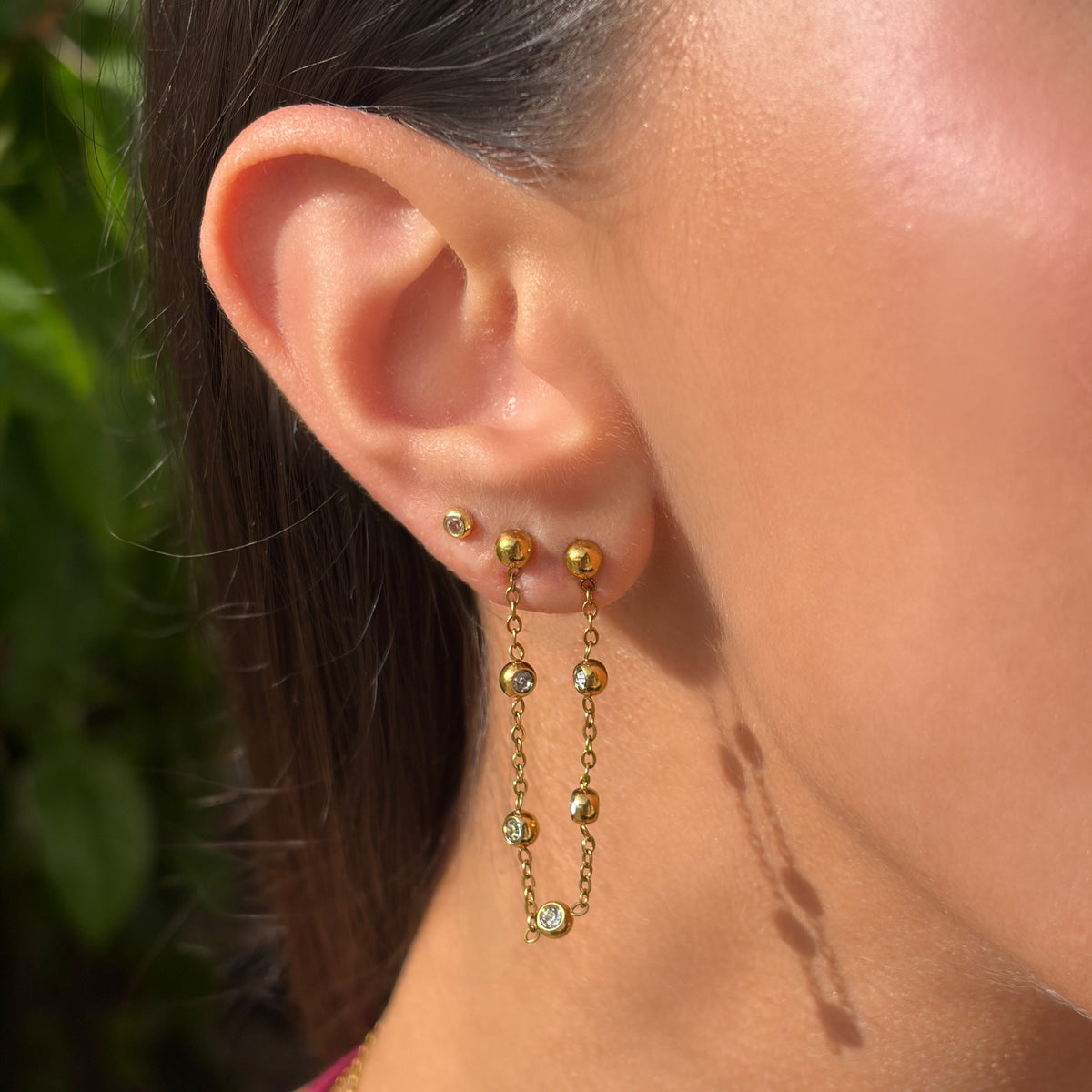 Shimmer Chain Stud Earring